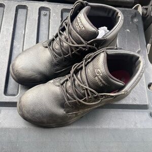 S Sport By Skechers ELTON BLACK LEATHER Men's Steel Toe Leather Work Boots 12